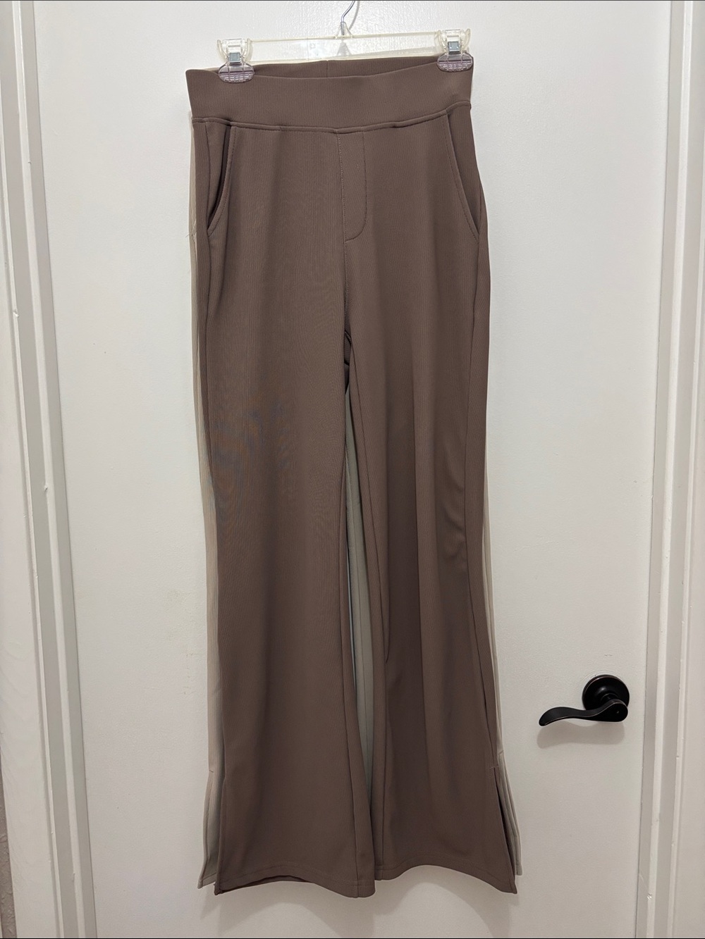 2 pairs of Move theology Wide-Leg Pull-On Pants in Mocha & Taupe